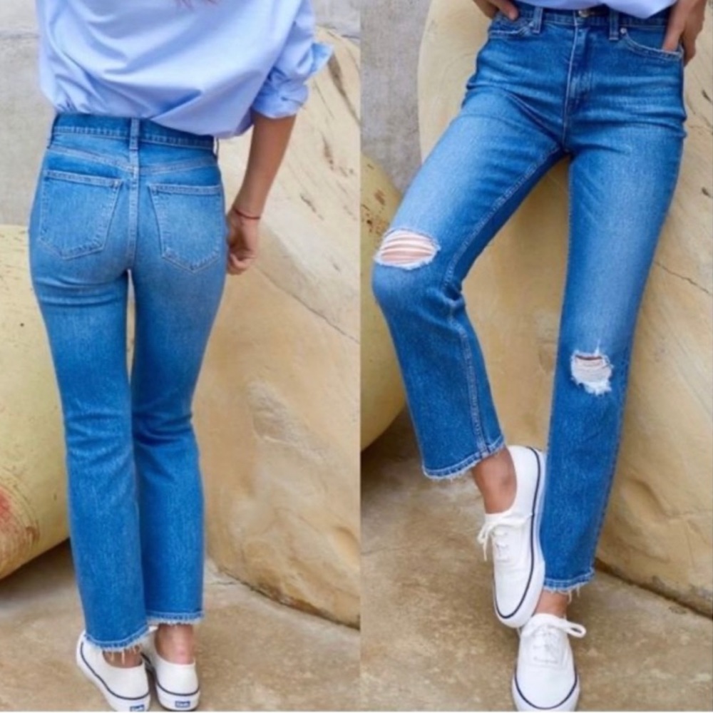 AYR Womens Size 34 The Yes Yes Yes Jeans High Rise Straight leg Crop Made in USA